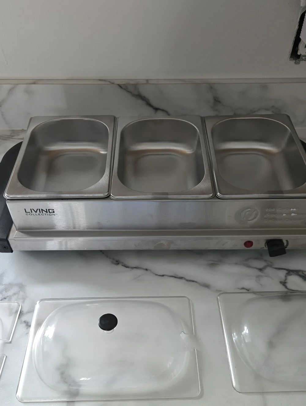 Nostalgia Electrics Living Collection Stainless Steel Triple Buffet Server
